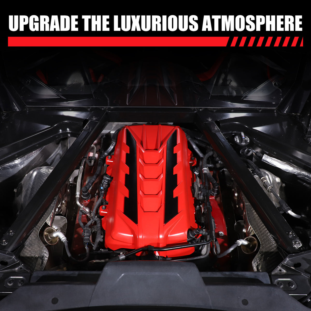 Engine Bay Panel Cover Trim in Edge Blue/Red/Black For Corvette Coupe C8 2020-26 - Styles 1-5 68