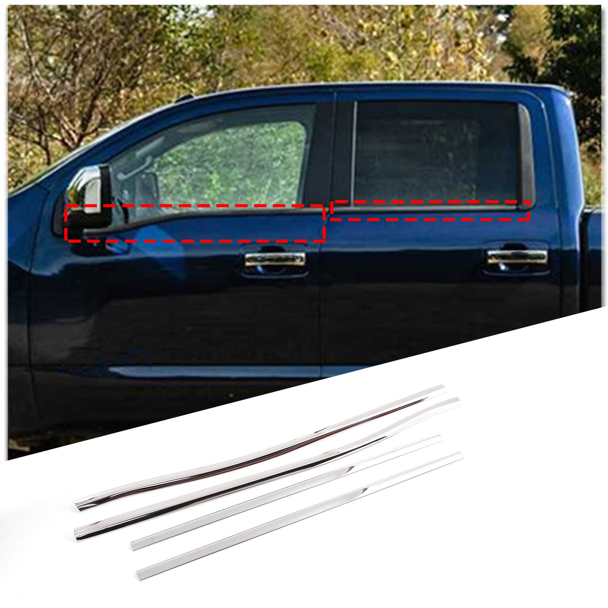 Stainless Steel Chrome Window Sill Trim Strip For Nissan Titan 2016-2024 8