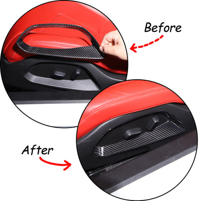 Real Carbon Fiber Seat Adjustment Button Trim Cover For Corvette C8 2020-26 14