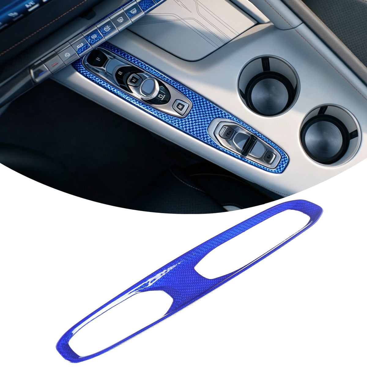 Blue Real Carbon Fiber Gear Shift Indicator Trim For Corvette C8 2026+ 2