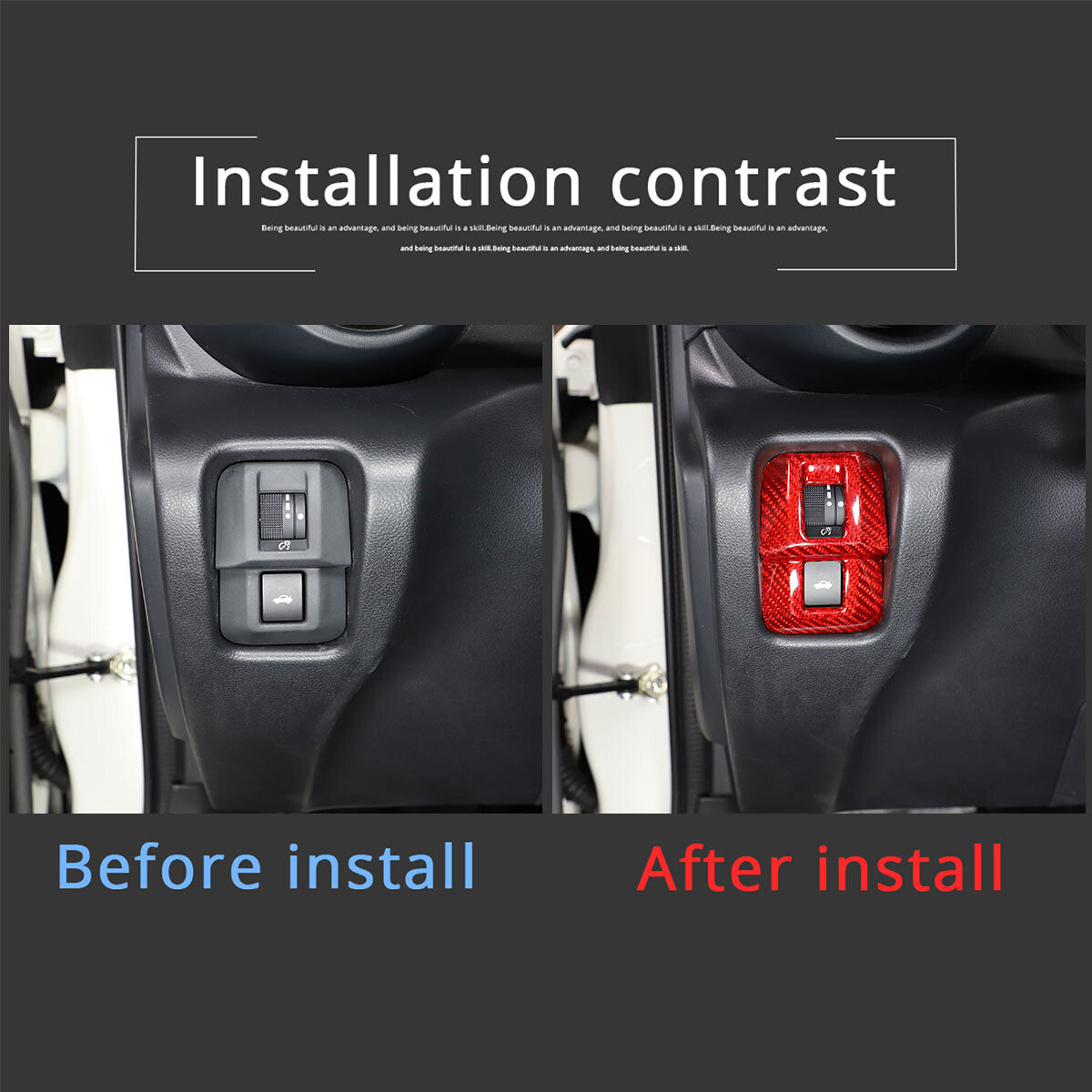 Red Real Carbon Fiber Interior Center Console Trim Set Kit For Subaru BRZ 22+ 116