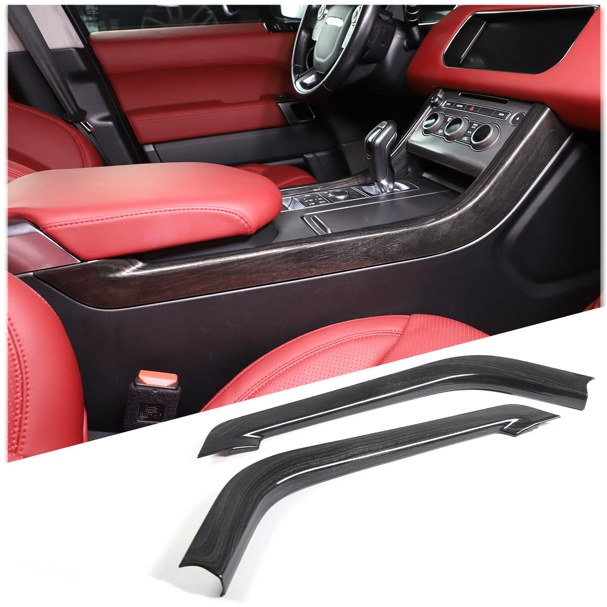 Black Grain Console Side Trim Strip Cover For Range Rover Sport 2014-2022 2
