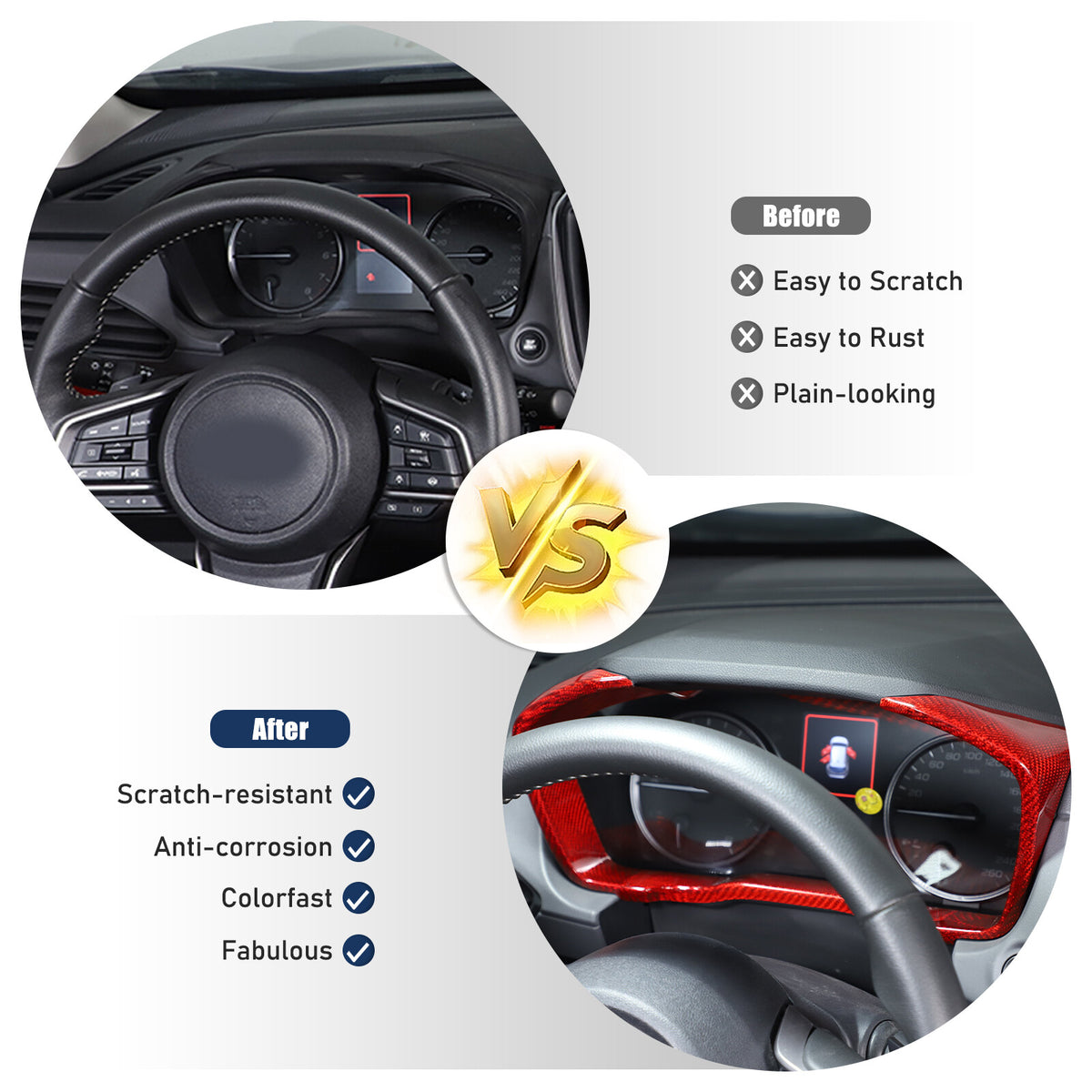 Red Real Carbon Fiber Center Dashboard Trim For Subaru Crosstrek 24+ 3