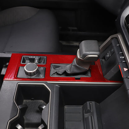 Red Real Carbon Fiber Console Gear Shift Box Panel Trim For Toyota Tundra 22-26 7