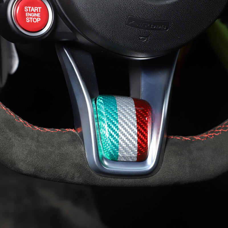 Tri-Color Carbon Fiber Steering Wheel Cover Trim Set for Alfa Romeo Tonale 23-24 24