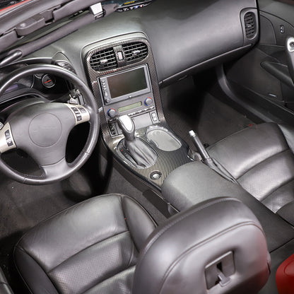 Carbon ABS Center Console Gear Shift Panel Cover Trim For 2005-2013 Corvette C6 4