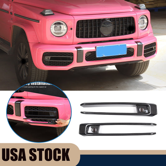 Real Carbon Fiber Front Fog Light Trim For Benz G-Class W464 G63 2019-2024 1