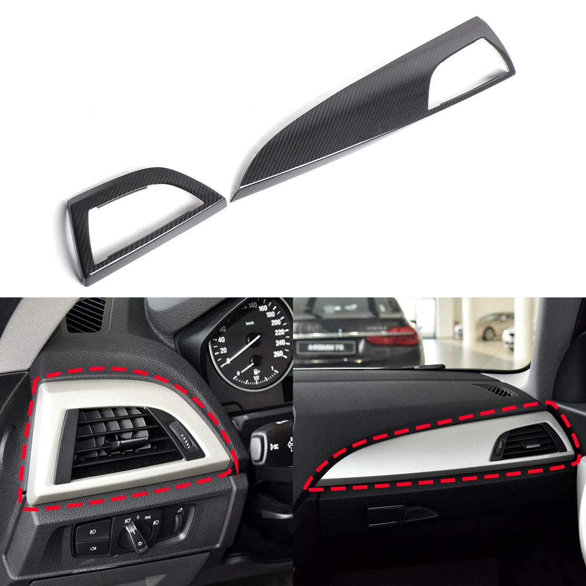 Real Carbon Fiber Center Dash Panel Trim For BMW 1 2 F20 F21 F22 F23 12-17 US 1