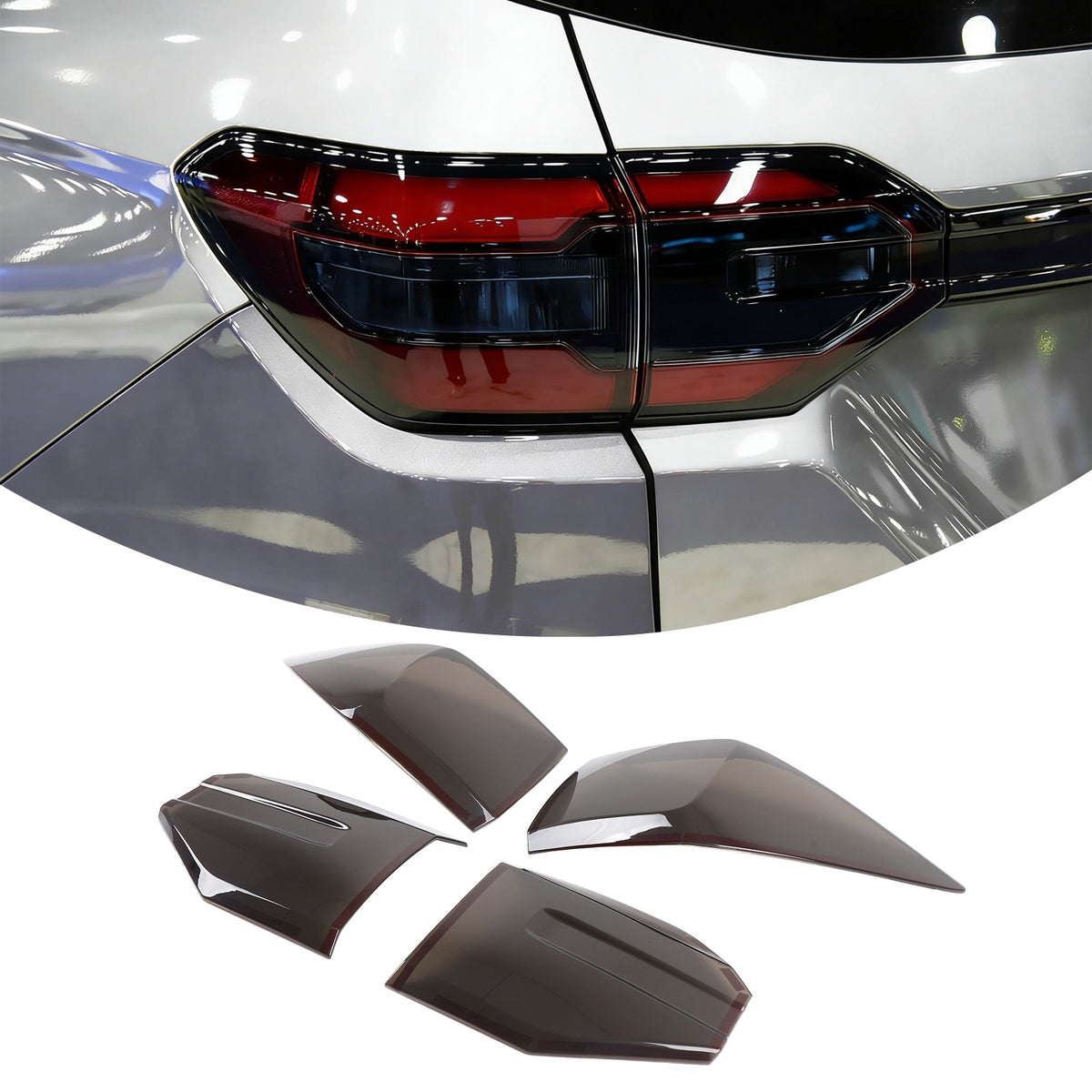 Transparent Gray ABS Smoked Tail Light Cover Trim For Honda Pilot 2023-2025 15