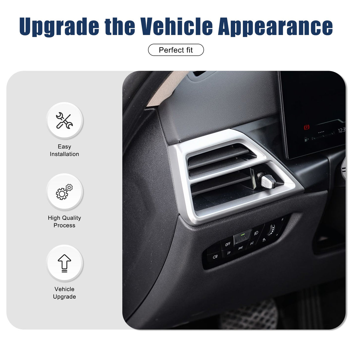 Real Carbon Fiber Side Air Vent Frame Trim For BMW 3 4 330i 430i G20 G21 25+ US 18