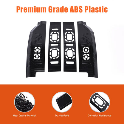 Mesh Piano Black ABS Taillight Protection Trim For LR Defender L663 2020-2025 9