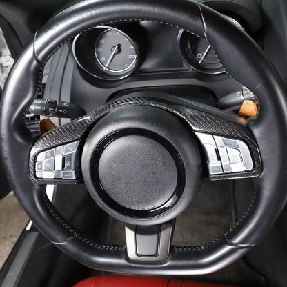 For Jaguar F-Type Carbon Fiber Steering Wheel Button Frame Cover Trim 2015-2021 6