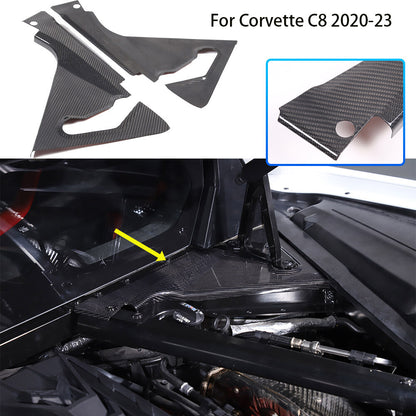 Real Carbon fiber Engine Bay Corner Panel Trim Cover Base Cover For Corvette C8 1