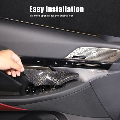 X Style Real Carbon Fiber Inner Front door Cover Trim For BMW 5 Series G60 2024+ 2