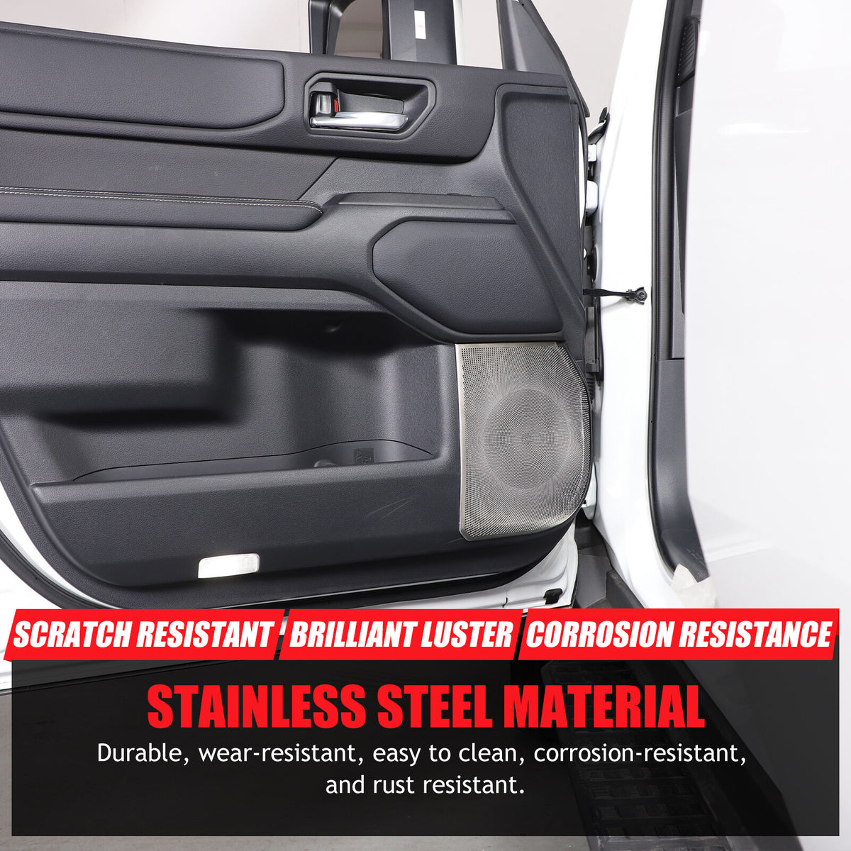 Silver Inner Door Speaker Tweeter Mesh Cover For Toyota Land Cruiser LC250 24+ 6