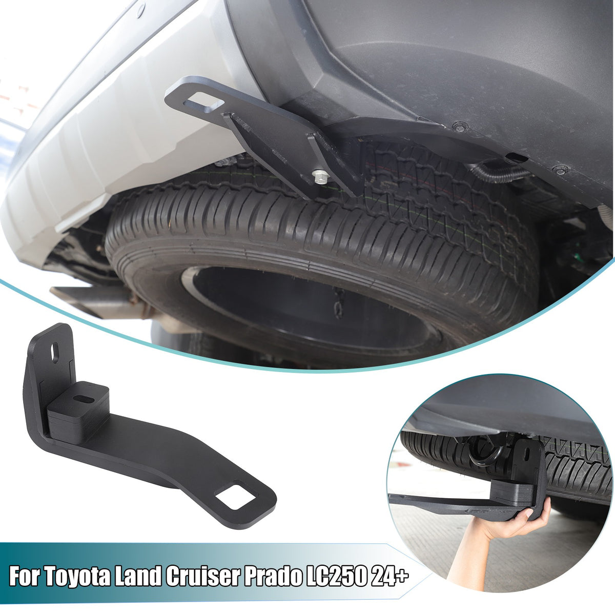 Steel Rear Bumper Right Bottom Tow Hook For Toyota Land Cruiser Prado LC250 24+ 1