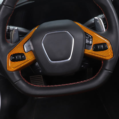 Real Carbon Fiber Steering Wheel Button Trim Cover For Corvette C8 2020-2026 - Variants 1-5 37