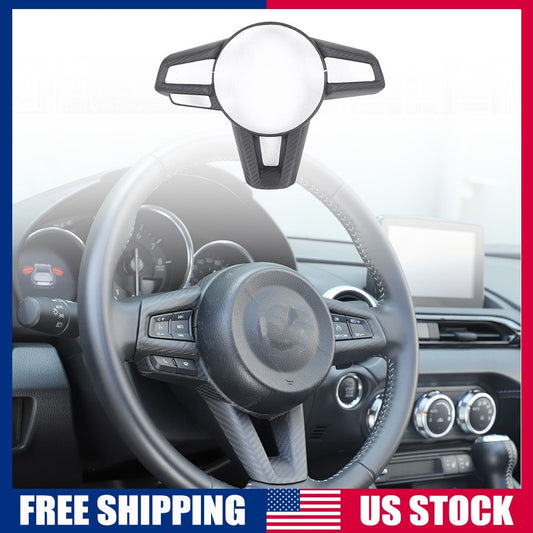 Matte Real Carbon Fiber Steering Wheel Button Trim For Fiat 124/Abarth124 16+ US 1