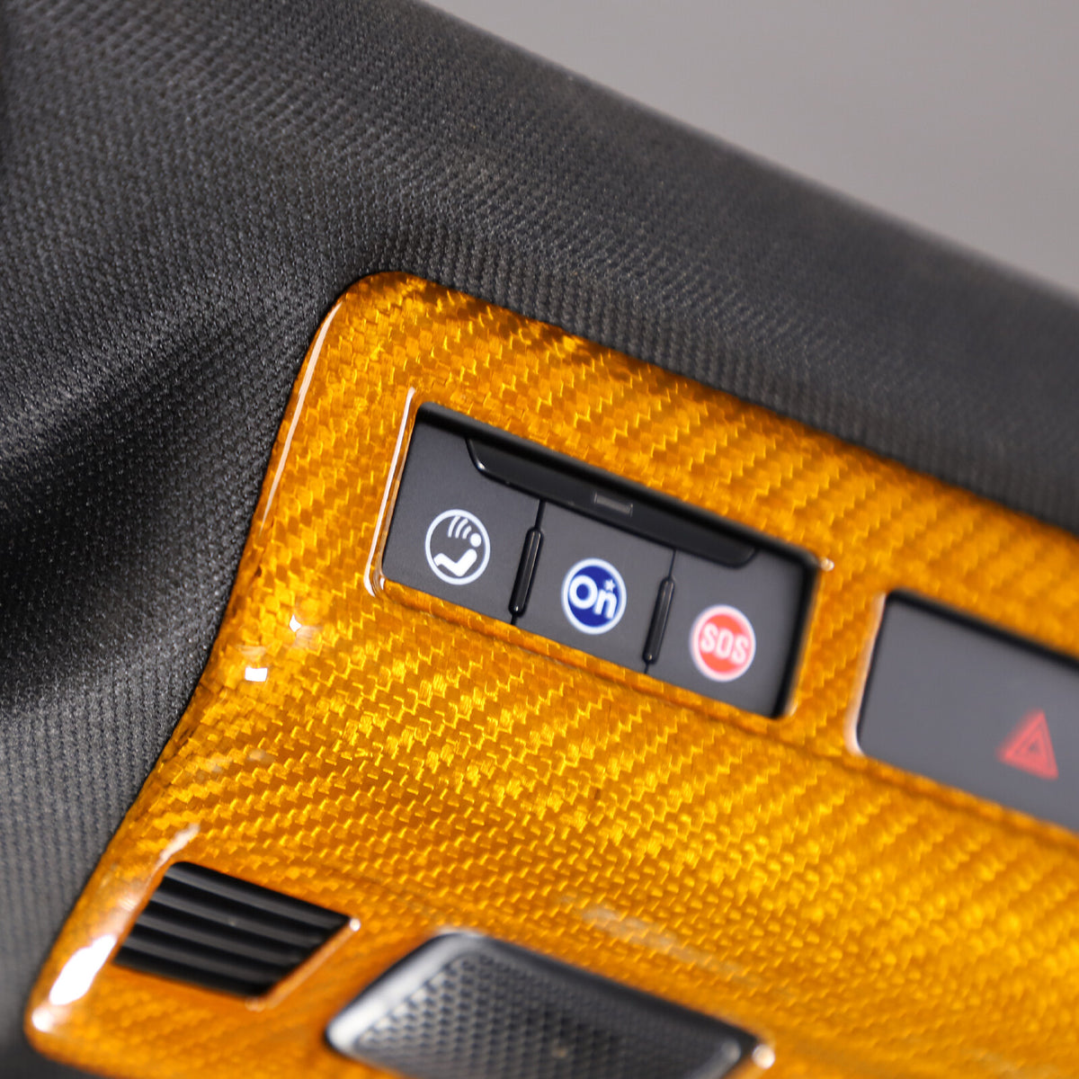 Yellow Carbon fiber Roof Reading Light Panel Trim For Corvette C8 2020-26 6