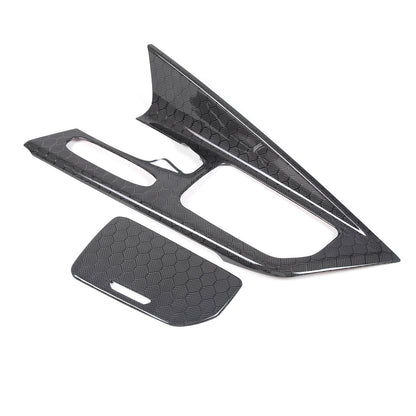 Real Honeycomb Carbon Fiber Center Console Gear Shift Panel Trim For C8 Corvette 18