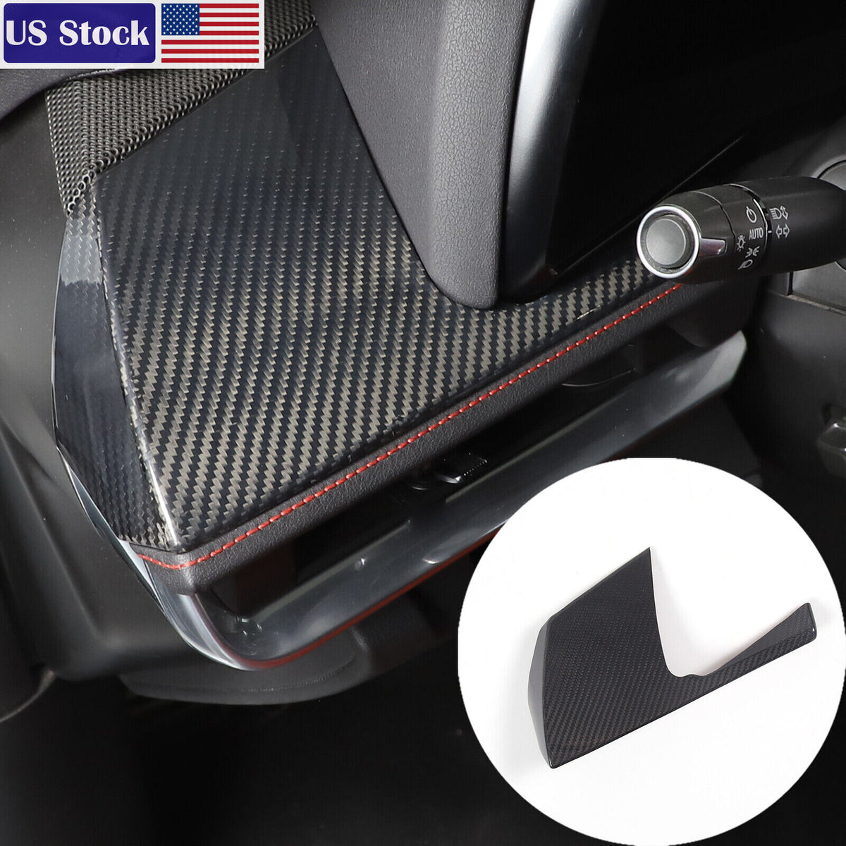 Real Carbon Fiber Driver Side Air Vent Upper Trim Cover For Corvette C8 20-25 US 1