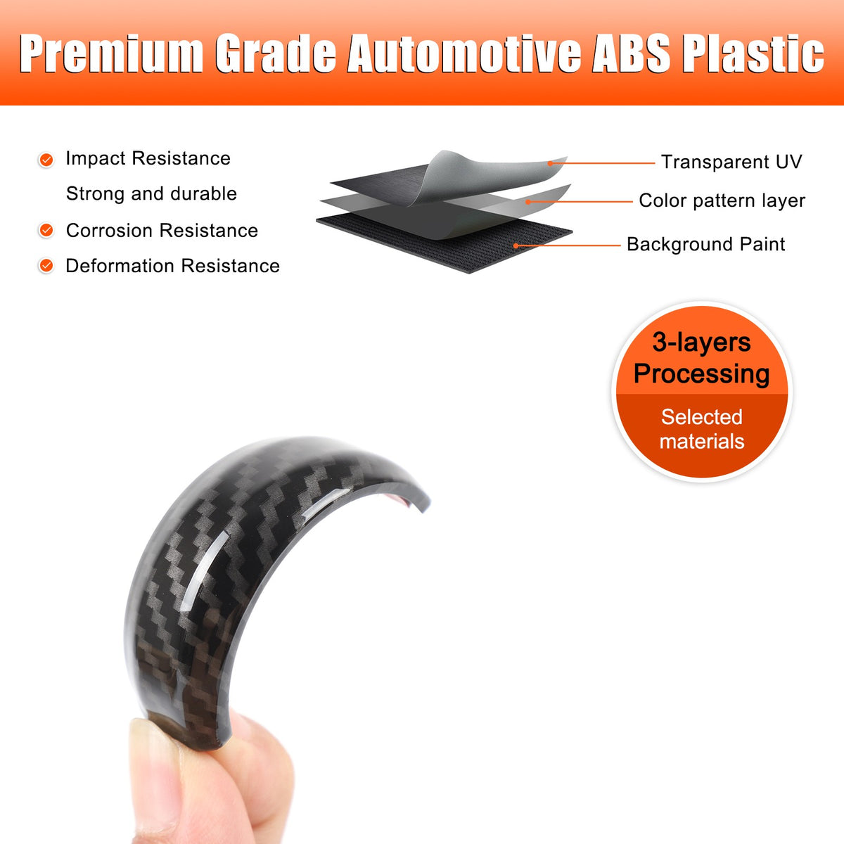 Carbon Fiber ABS Inner Door Handle Cover Trim For Toyota FJ Cruiser 2007-2021 16