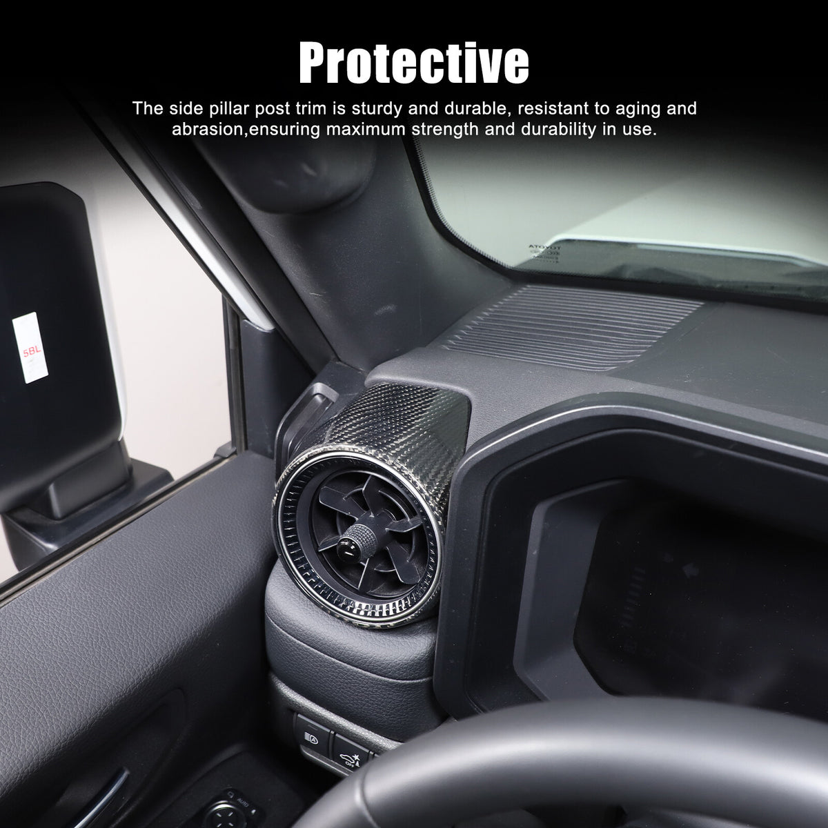 Real Carbon Fiber Side Air Outlet Trim for Toyota Land Cruiser Prado LC250 24+ 15