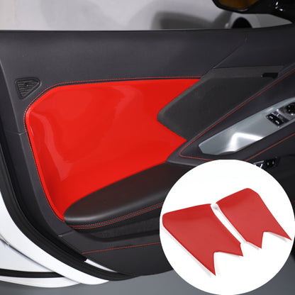 Red ABS Interior Door Anti-Kick Panel Cover Trim Frame For Corvette C8 20-26 US 11