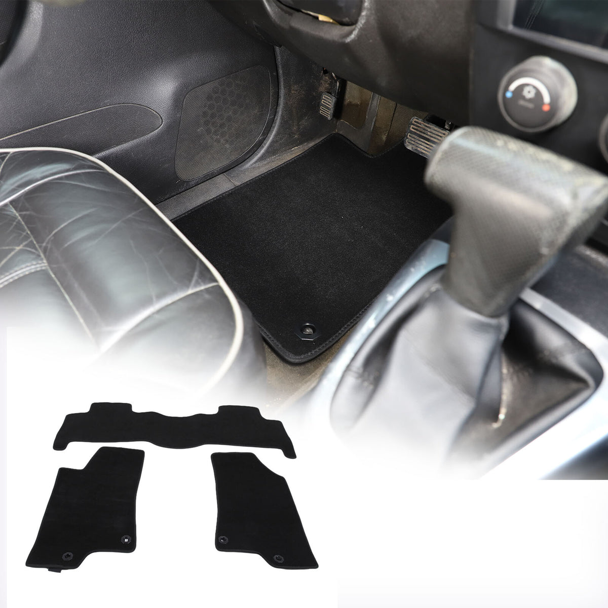 Black Car Floor Mats Cargo Carpets Foot Pads For Hummer H3 2005-2009 2