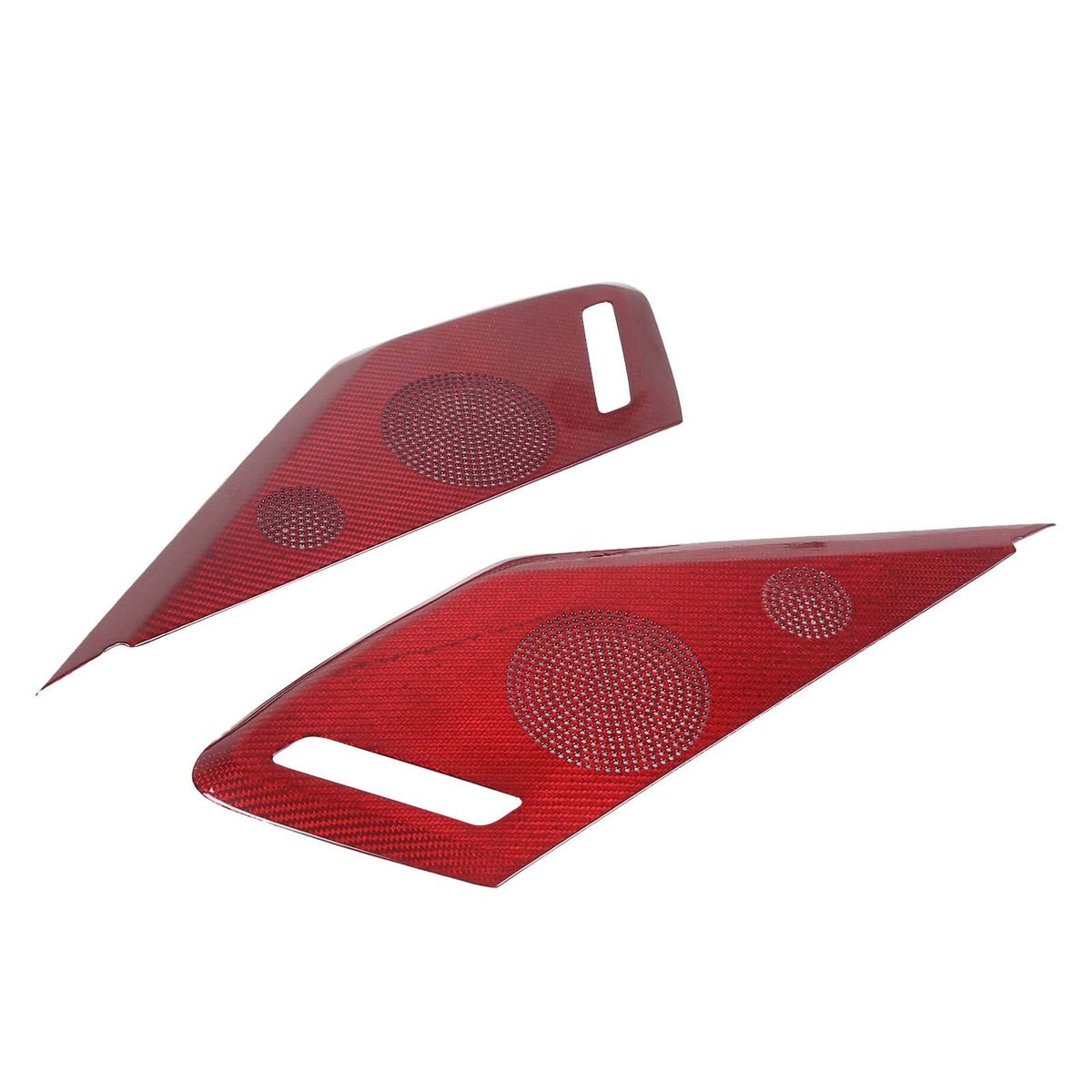 Red Carbon Door Sound Speaker Cover Trim For Corvette C8 2020 2021 2026 2026 14