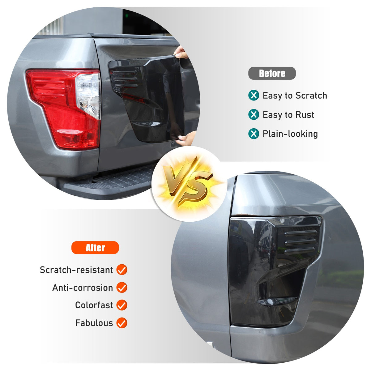 Transparent Gray ABS Tail Light Smoked Cover Trim For Nissan Titan 2016-2023 US 19