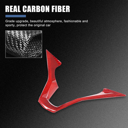 Red Real Carbon Fiber Steering Wheel Base Cover Trim For Cadillac Escalade 2021+ 19