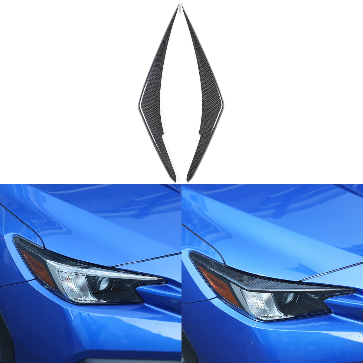 Real Carbon Fiber Front Headlight Eyebrow Trim For Subaru WRX/Levorg 2022-2023 12