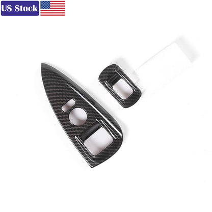 Carbon Fiber ABS Door Window Lift Button Trim Frame Set For Corvette C6 05-13 US 10