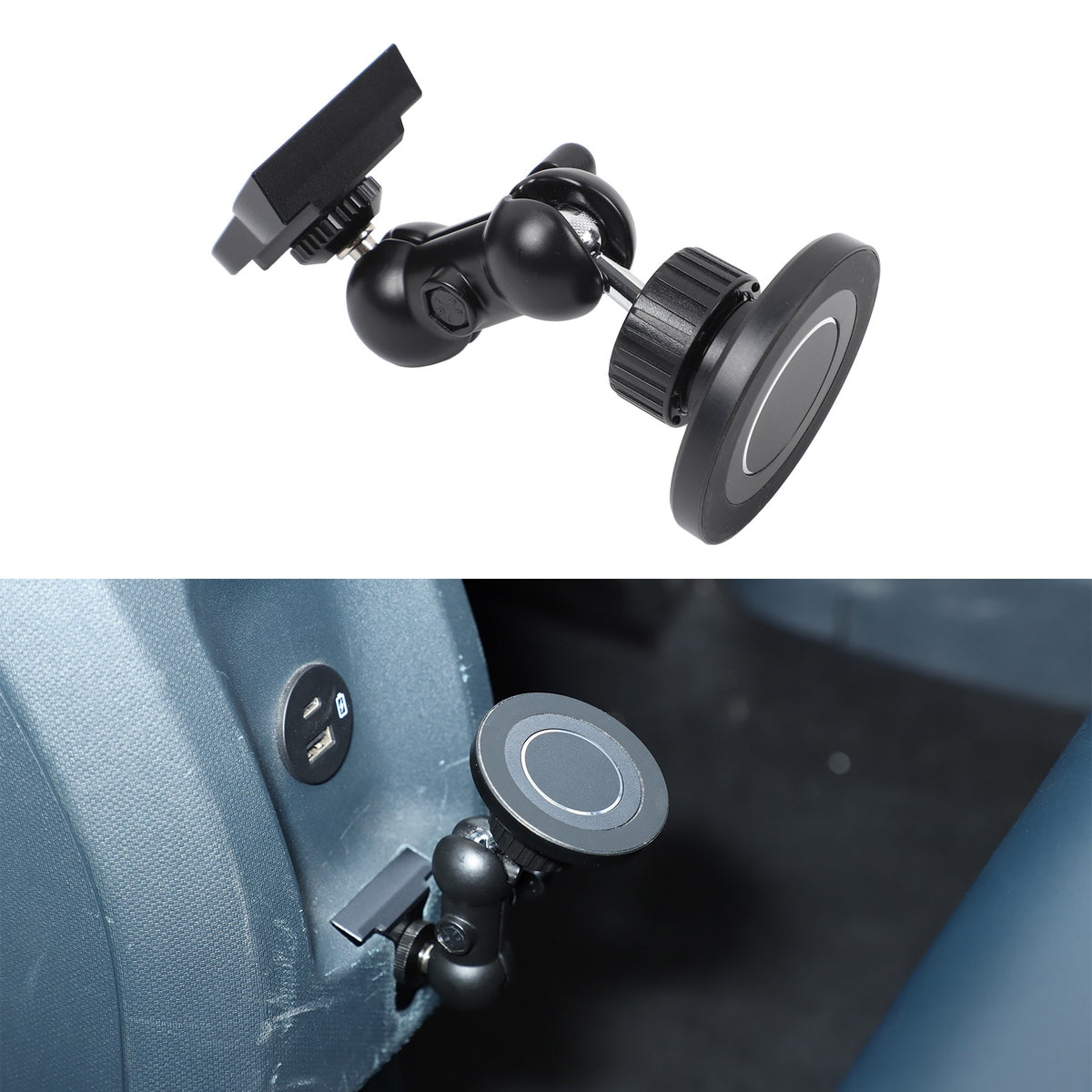 Magnetic Rear Seat Extendable Phone Mount Bracket For Ford Maverick 2022+ US 17
