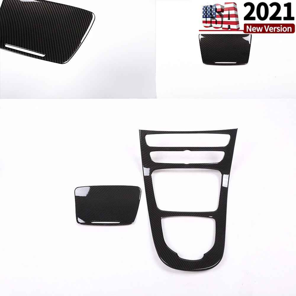 Carbon Fiber Look Center Control Panel Cover For Mercedes Benz E Class 16-2018 8
