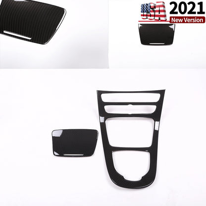 Carbon Fiber Look Center Control Panel Cover For Mercedes Benz E Class 16-2018 8