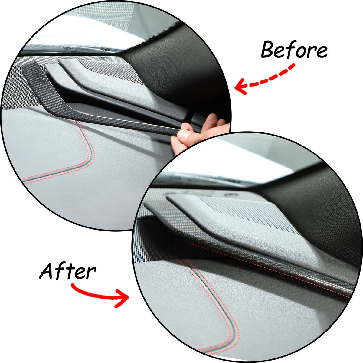 Real Carbon Fiber Interior Center Console Dashboard Trim Strip For Corvette C8 9
