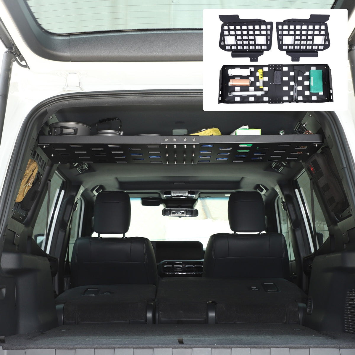 Molle Panel Trunk Shelf Storage Rack For Toyota Land Cruiser Prado LC250 2024+ 12