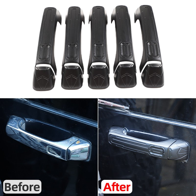 Mecha Matte Black ABS Door + Tailgate Handle Cover Trim For Hummer H3 2005-2009 1