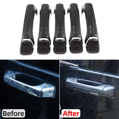 Mecha Matte Black ABS Door + Tailgate Handle Cover Trim For Hummer H3 2005-2009 1