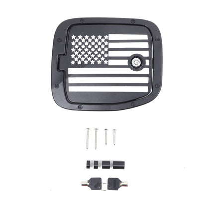 US Flag Lock Key Aluminum Gas Fuel Tank Door Cover For Toyota Tacoma 2016-23 US 5