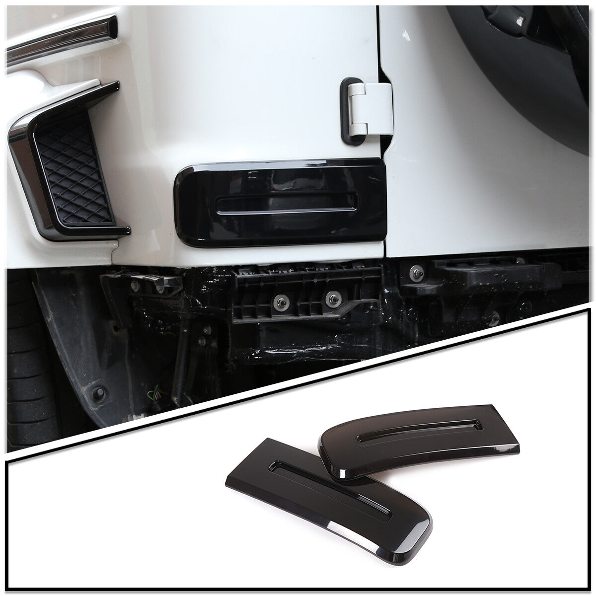 Smoked Black Rear Tail Light Fog Cover Trim Kit For Benz G W464 G500 G63 19-23 9