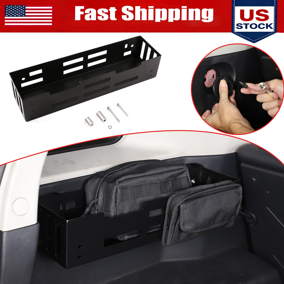 Rear Trunk Left Side Storage Box Organizer Tray for FJ cruiser 07-21 1