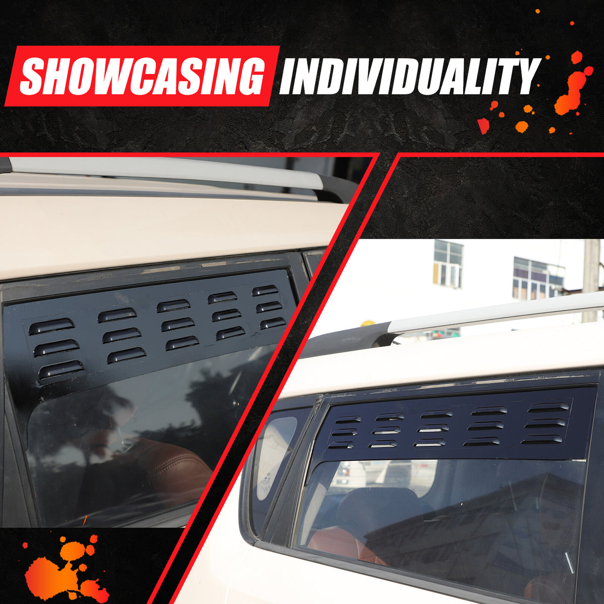 Black Rear Door Window Louver Air Vent Panel Trim Cover For Kia Soul 2009-2013 15