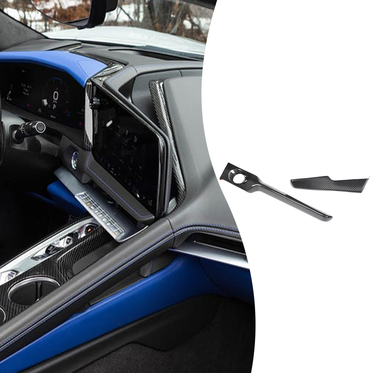 Real Carbon Fiber Center Console Ignition Button Trim For Corvette C8 2026+ US 9