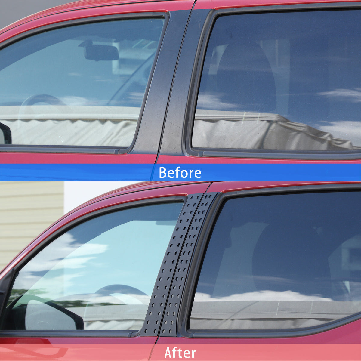 Black Aluminum Alloy Window Center Pillar Trim Panel For Toyota Tacoma 16-23 US 14