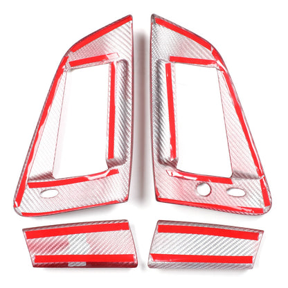 Red Real Carbon Fiber Door Handle Cover For Nissan 370Z Z34 2009-2019 10