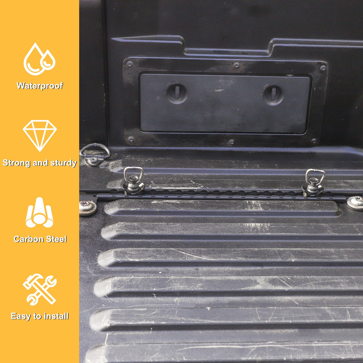 Carbon Steel Bed Side Extension Slot Trim For Toyota Tacoma 2016-2022 8