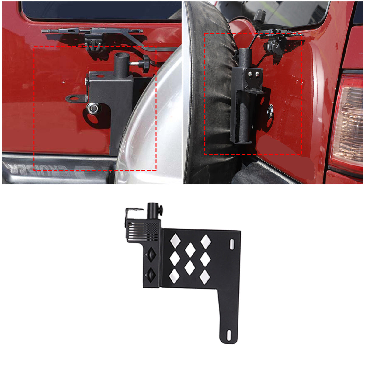 US Flag Tailgate flagpole Antenna Bracket Holder Mount For Toyota FJ Cruiser 07+ 7
